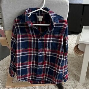 Crewcuts size 4-5T Kids Navy and Red Plaid Button Down Shirt